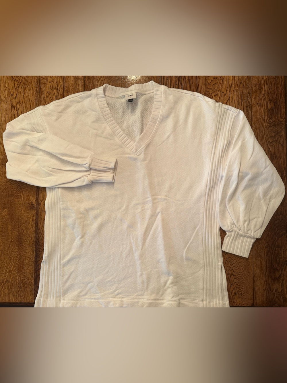 CAbi White V-Neck Pullover